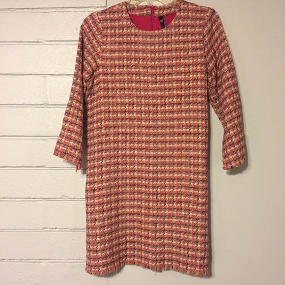 *ZARA* TRF Pink Tweed Shift Dress - Picture 4 of 7
